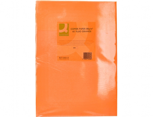 Papel color Q-connect Din A3 80gr naranja neon paquete de 500 hojas KF18017, imagen 2 mini