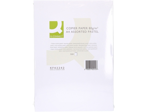 Papel color Qconnect Din A4 80 gr 5 colores surtidos paquete de KF02242, imagen 2 mini