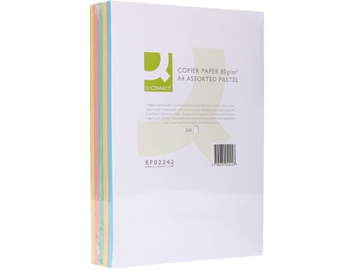 Papel color Qconnect Din A4 80 gr 5 colores surtidos paquete de KF02242, imagen 3 mini