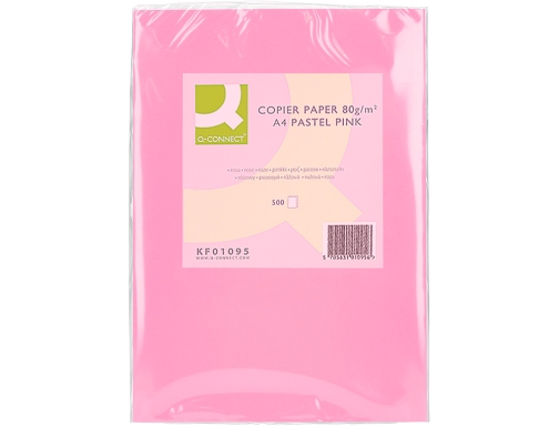 Papel color Qconnect Din A4 80 gr rosa paquete de 500 hojas KF01095, imagen 2 mini