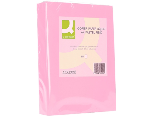 Papel color Qconnect Din A4 80 gr rosa paquete de 500 hojas KF01095, imagen 3 mini
