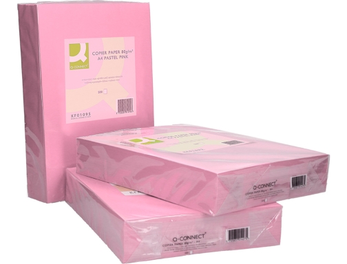Papel color Qconnect Din A4 80 gr rosa paquete de 500 hojas KF01095, imagen 5 mini