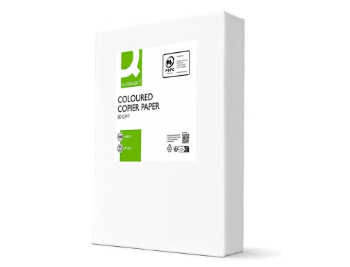 Papel color Q-connect Din A4 80gr amarillo paquete de 500 hojas KF01096, imagen 5 mini