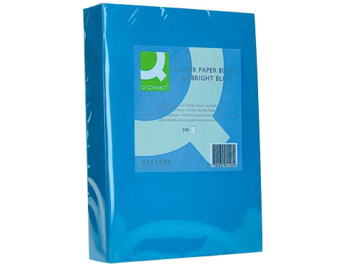 Papel Color Qconnect Din A4 80 Kf01428 , Azul, imagen 3 mini