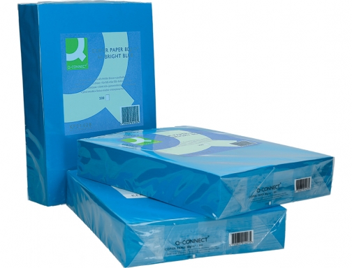 Papel color Q-connect Din A4 80gr azul intenso paquete de 500 hojas KF01428, imagen 5 mini