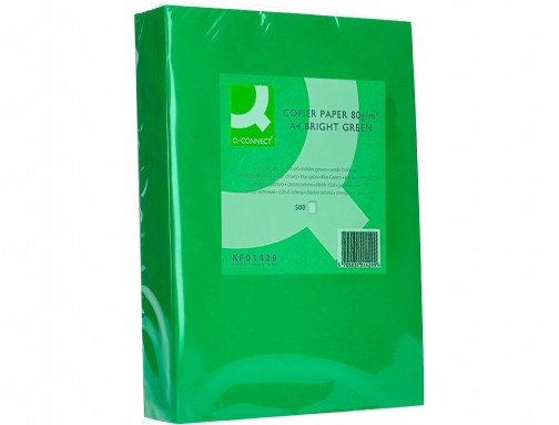 Papel color Q-connect Din A4 80gr verde intenso paquete de 500 hojas KF01429, imagen 3 mini