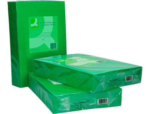 Papel color Q-connect Din A4 80gr verde intenso paquete de 500 hojas KF01429, imagen 5 mini