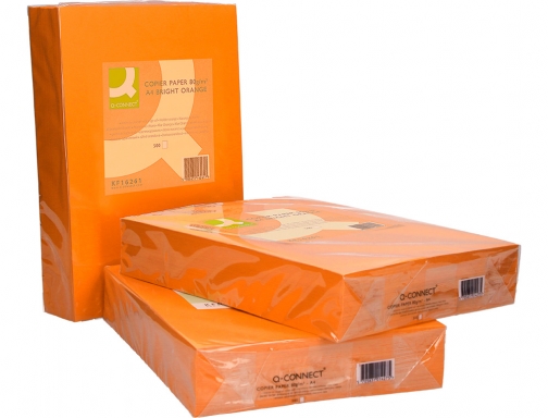 Papel color Q-connect Din A4 80gr naranja intenso paquete de 500 hojas KF16261, imagen 5 mini