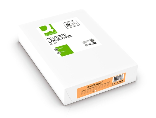 Papel color Qconnect Din A4 80gr naranja neon paquete de 500 hojas KF16268, imagen 3 mini