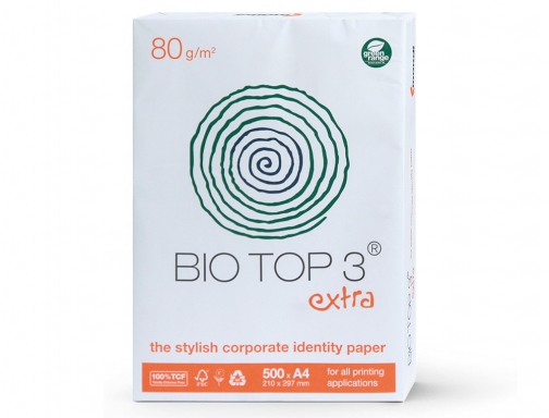 Papel fotocopiadora Biotop 80g extra ecologico Din A4 paquete de 500 hojas BT-80-A4 , blanco, imagen 3 mini