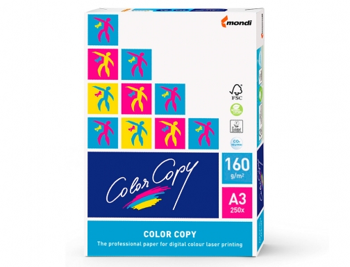 Papel fotocopiadora Color copy Din A3 160 gramos paquete de 250 hojas CC-160-A3 , blanco, imagen 2 mini