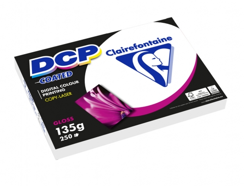 Papel fotocopiadora color DCP coated glossy Din A4 135 gramos paquete 250 Clairefontaine 6841C , blanco, imagen 3 mini