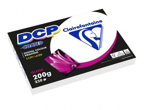 Papel fotocopiadora color DCP coated glossy Din A4 200 gramos paquete 250 Clairefontaine 6861C , blanco, imagen 3 mini