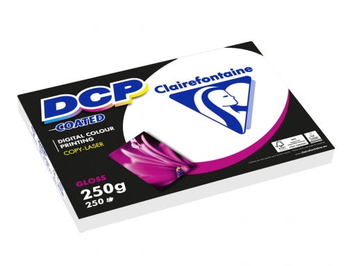Papel fotocopiadora color DCP coated glossy Din A4 250 gramos paquete 250 Clairefontaine 6871C , blanco, imagen 3 mini