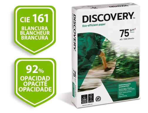 Papel fotocopiadora Discovery Din A3 75 gramos papel multiuso ink-jet y laserpaquete DIS-75-A3 , blanco, imagen 2 mini