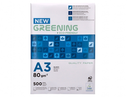 Papel fotocopiadora Greening Din A3 80 gramos paquete de 500 hojas FT04 , blanco, imagen 3 mini