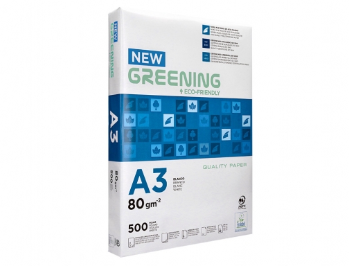 Papel fotocopiadora Greening Din A3 80 gramos paquete de 500 hojas FT04 , blanco, imagen 4 mini
