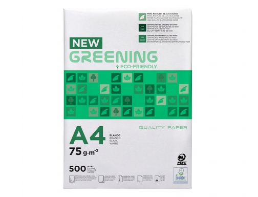 Papel Din A4, folios de  75 gramos New Greening, Pack 500 hojas, imagen 3 mini