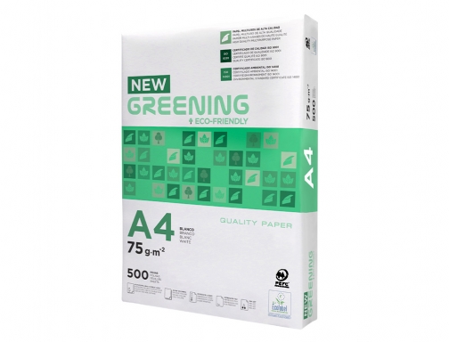 Papel Din A4, folios de  75 gramos New Greening, Pack 500 hojas, imagen 4 mini