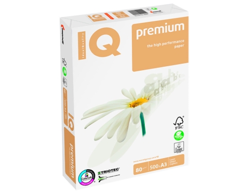 Papel fotocopiadora Iq premium Din A3 80 gramos paquete de 500 hojas 75312 , blanco, imagen 3 mini