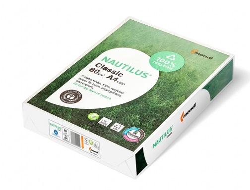 Folios papel Din A4 reciclados Nautilus Classic, blanco natural, Din A4, 500 hojas, imagen 4 mini