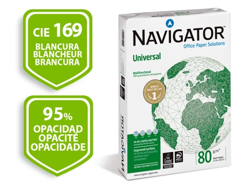 Papel fotocopiadora Navigator Din A3 80 gramos papel multiuso inkjet y laser NAV80A3 , blanco, imagen 2 mini