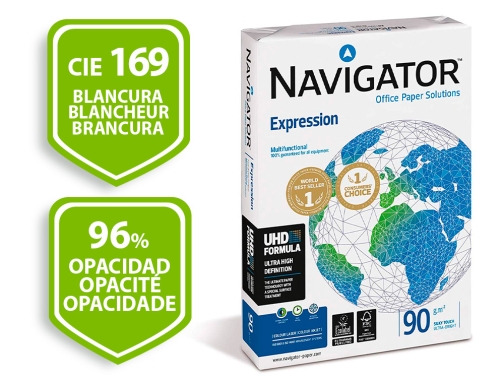 Papel fotocopiadora Navigator Din A3 90 gramos papel multiuso ink-jet y laser NAV-90-A3 , blanco, imagen 2 mini