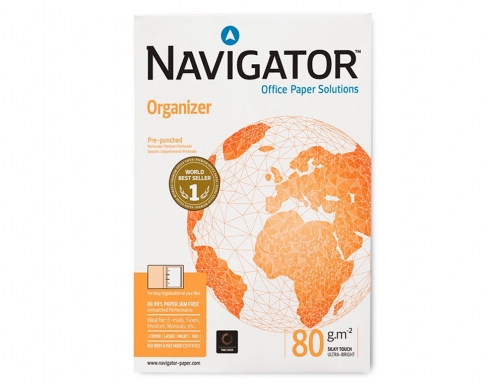 Papel fotocopiadora Navigator Din A4 80 gramos 2 taladros papel multiuso ink-jet NAV-80-2T , blanco, imagen 2 mini