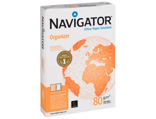 Papel fotocopiadora Navigator Din A4 80 gramos 2 taladros papel multiuso ink-jet NAV-80-2T , blanco, imagen 3 mini
