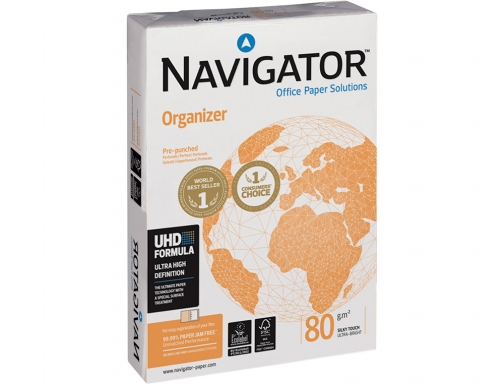 Papel fotocopiadora Navigator Din A4 80 gramos 4 taladros papel multiuso ink-jet NAV-80-4T , blanco, imagen 4 mini