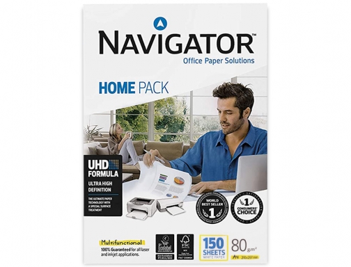 Papel fotocopiadora Navigator Din A4 80 gramos, paquete de 150 hojas, blanco, imagen 3 mini