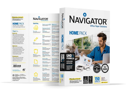 Papel fotocopiadora Navigator Din A4 80 gramos, paquete de 150 hojas, blanco, imagen 5 mini