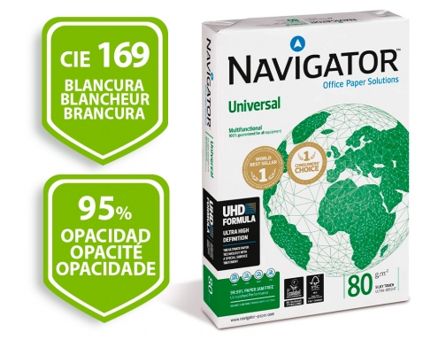 Papel fotocopiadora Navigator Din A4 80 gramos paquete de 400 hojas NAV-80-A4-400 , blanco, imagen 2 mini
