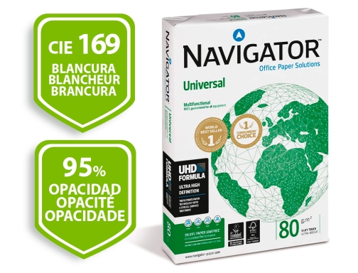 Papel fotocopiadora Navigator Din A4 80 gramos paquete de 400 hojas NAV80A4400 , blanco, imagen 2 mini