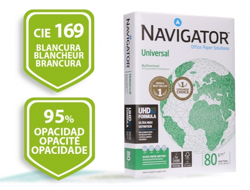 Papel Navigator Universal Din A4 80 gramos paquete de 500 hojas, ultra blanco, imagen 2 mini