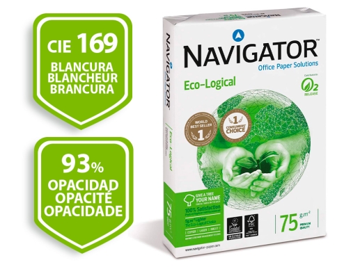 Papel Fotocopiadora Navigator Eco Logical Din A4 75 Gramos Paquete De 500 Pw2188 , Blanco, imagen 2 mini