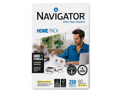 Papel fotocopiadora Navigator home pack Din A4 80 gramos paquete de 250 NAV-HOME , blanco, imagen 2 mini