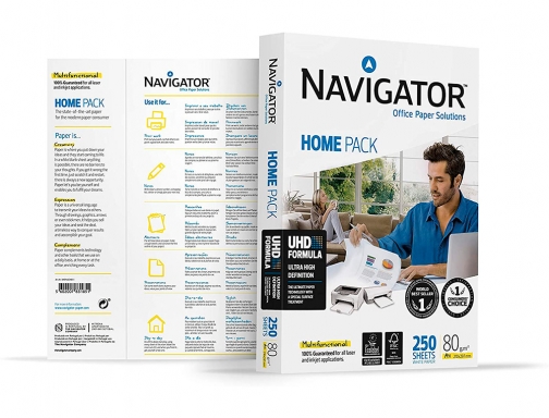Papel fotocopiadora Navigator home pack Din A4 80 gramos paquete de 250 NAV-HOME , blanco, imagen 4 mini