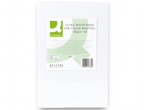 Papel fotocopiadora Q-connect ultra white Din A4 100 gramos paquete de 500 KF17784 , blanco, imagen 3 mini