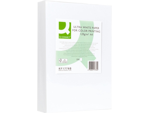 Papel fotocopiadora Q-connect ultra white Din A4 120 gramos paquete de 250 KF17785 , blanco, imagen 4 mini