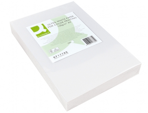 Papel fotocopiadora Q-connect ultra white Din A4 120 gramos paquete de 250 KF17785 , blanco, imagen 5 mini
