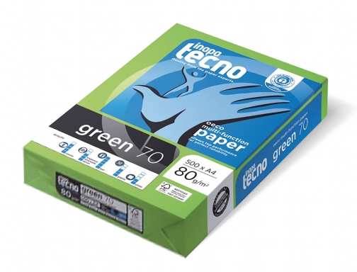 Papel reciclado Din A4 Tecno Green, 80 gramos, 500 hojas, Inapa 248001, económico, imagen 5 mini