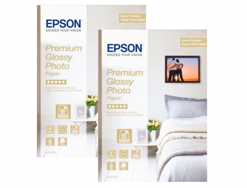 Papel fotografico Epson premiun glossy photo satinado Din A4 promo 2 x C13S042169 , blanco, imagen 3 mini