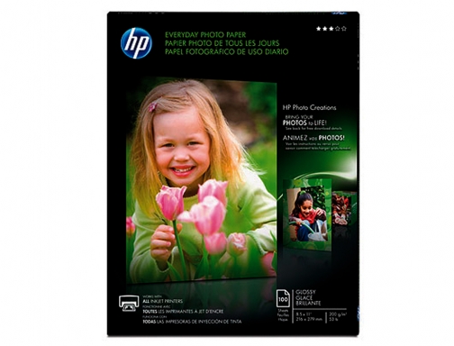 Papel fotografico HP Din A4 semi glossy 200 gr paquete de 100 Q2510A , blanco, imagen 2 mini