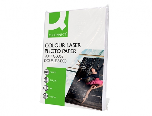 Papel Q-connect foto glossy Din A4 para fotocopiadoras e impresoras laser paquete KF01935 , blanco, imagen 5 mini