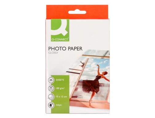 Papel Q-connect foto glossy KF01905 10x15 cm digital photo para ink-jet bolsa , blanco, imagen 2 mini