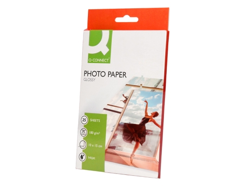 Papel Q-connect foto glossy KF01905 10x15 cm digital photo para ink-jet bolsa , blanco, imagen 3 mini