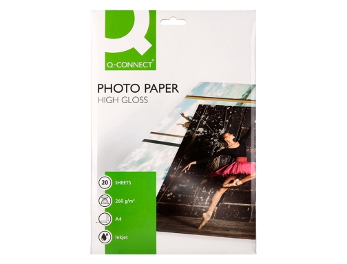 Papel Q-connect foto glossy KF02163 Din A4 alta calidad digital photo para , blanco, imagen 2 mini