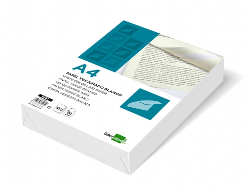 Papel verjurado Liderpapel A4 90g m2 blanco paquete de 100 hojas 31905, imagen 4 mini