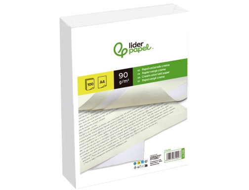 Papel verjurado Liderpapel A4 90g m2 crema paquete de 100 hojas 31909, imagen 3 mini